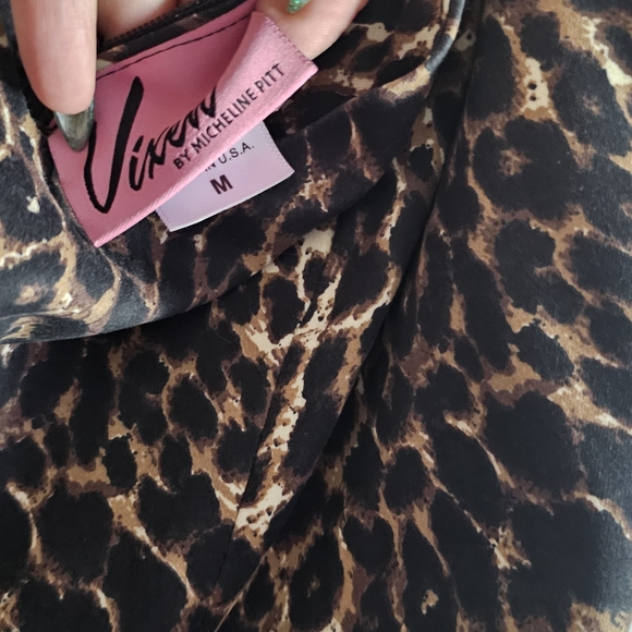 Vixen by Micheline Pitt Leopard Print Dress in Brown and Black - Picture 2 of 4